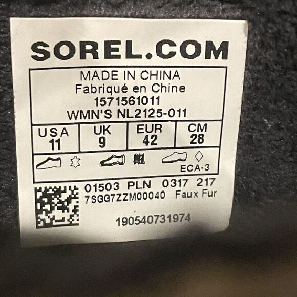 Sorel Winter Fancy Lace II Womens Size 11 Gray Black Waterproof Boots NL2125-011 - Picture 12 of 13
